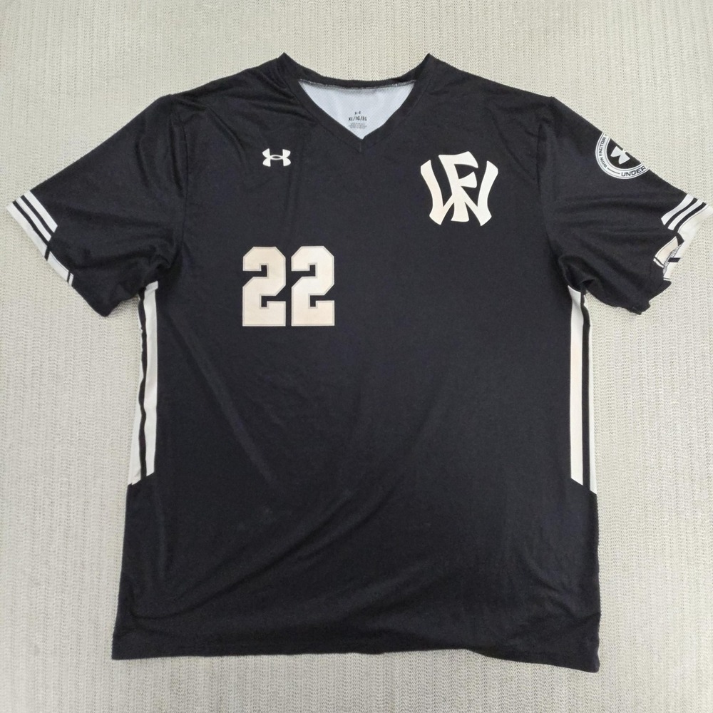 Under Armour Shirt Mens XL Black Wow Factor Baseball Jersey Number 22 Graphic